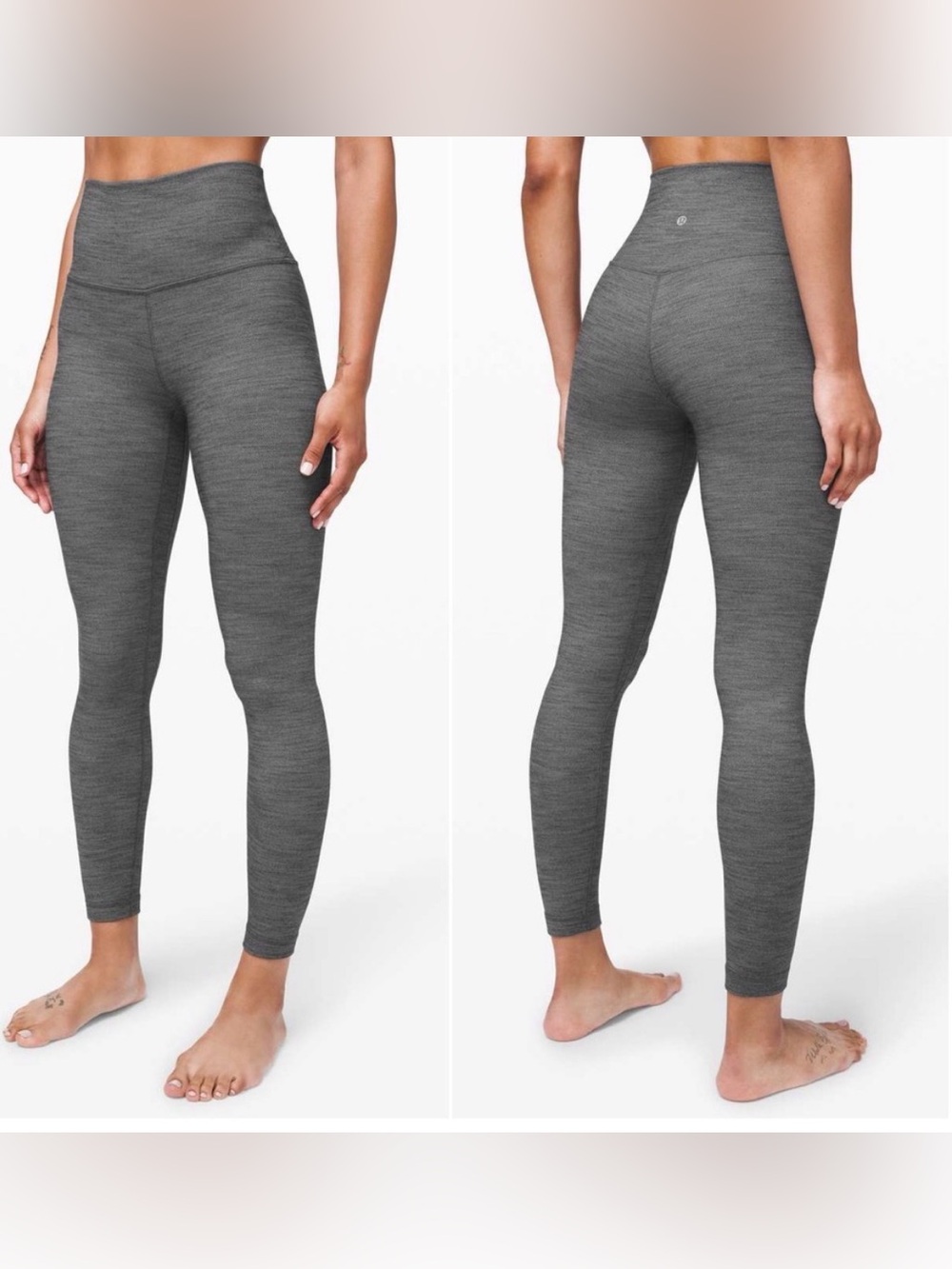 Lululemon Align Pant II 25" Heathered Herringbone Black White Size 6 W5CFGS